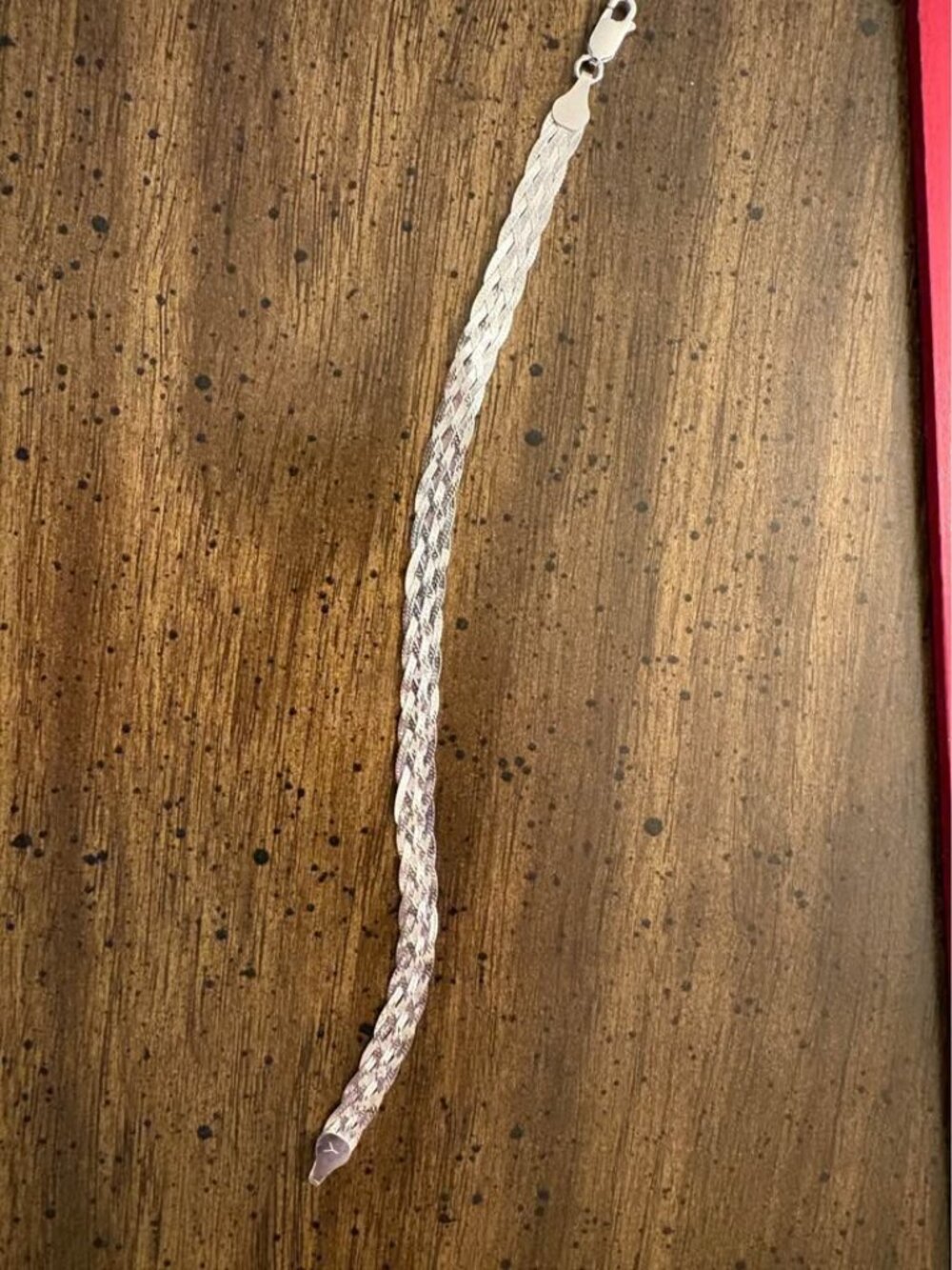 Italian Braided Sterling Silver Bracelet Twisted Haring-bone